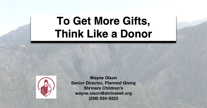 To Get More Gifts, Think Like a Donor